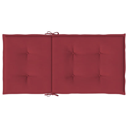 Vidaxl Cojín Silla Jardín Respaldo Bajo 4 Uds Tela Oxford Rojo Tinto_5