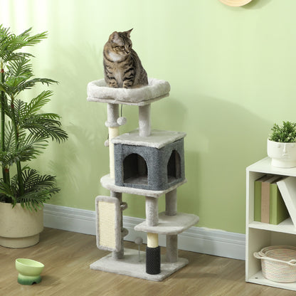 Pawhut Árbol Rascador Para Gatos Altura 104 Cm Con Almohadilla Para Rascar Gris_1