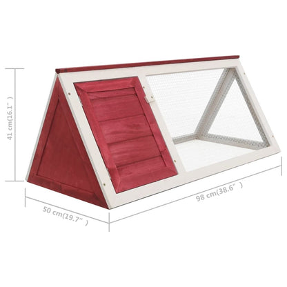Vidaxl Conejera Jaula De Animales De Madera Rojo_4