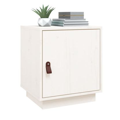 Mesitas De Noche 2 Uds Madera Maciza Pino Blanco 40x34x45 Cm_2