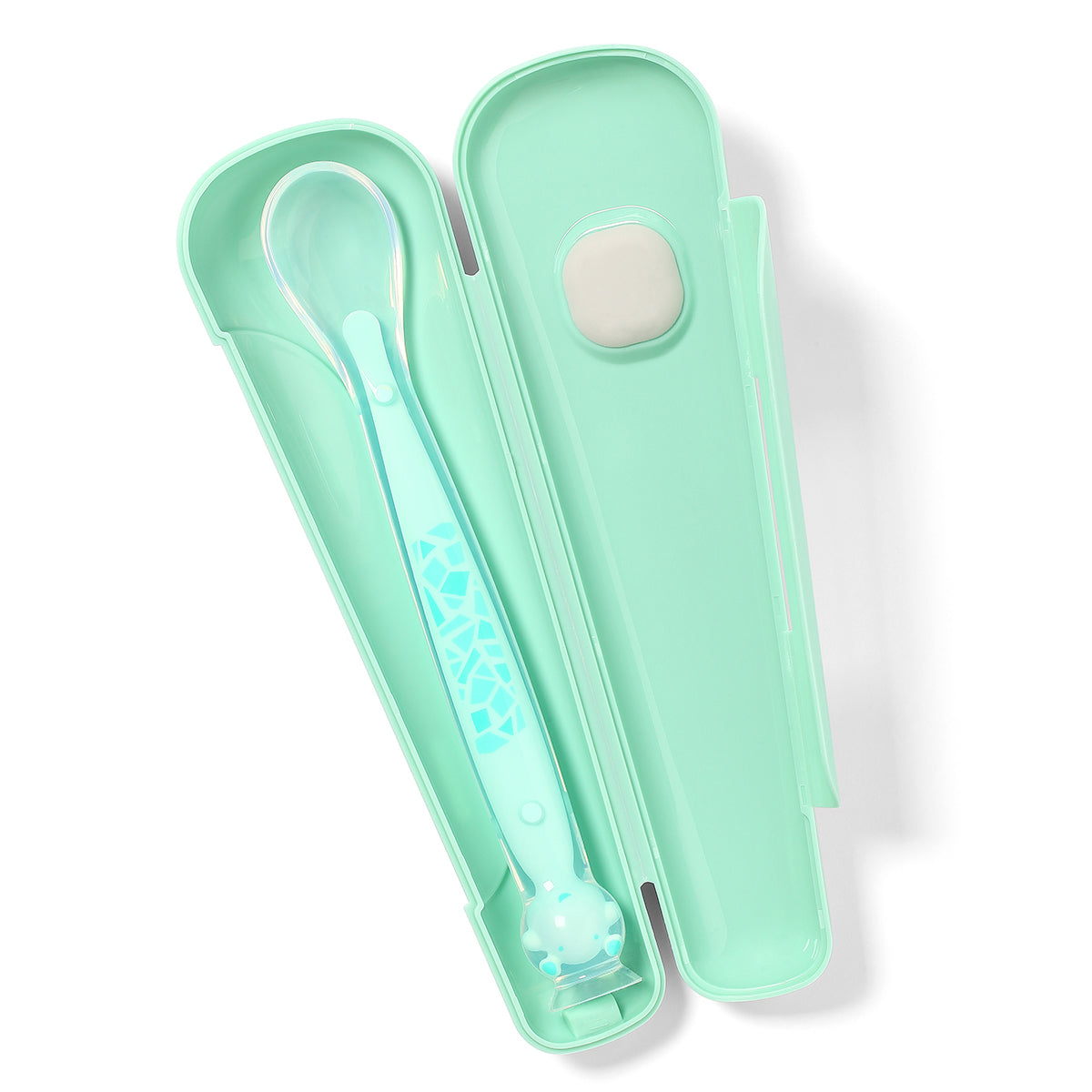 Cuchara De Silicona Con Ventosa Y Estuche (mint O Azul)_3