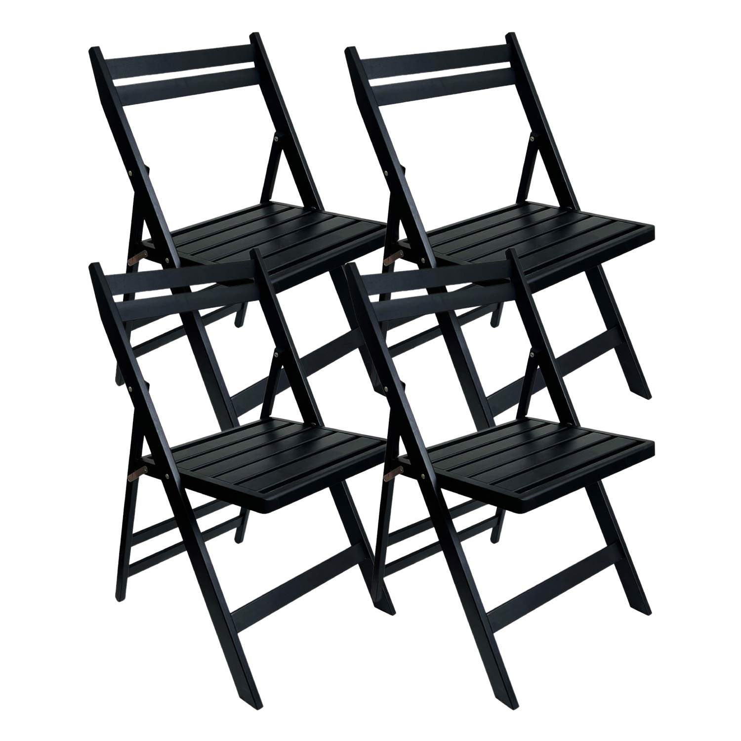 Pack 4 Sillas Plegables De Madera De Bambú 42.5x47.5x79cm O91_0
