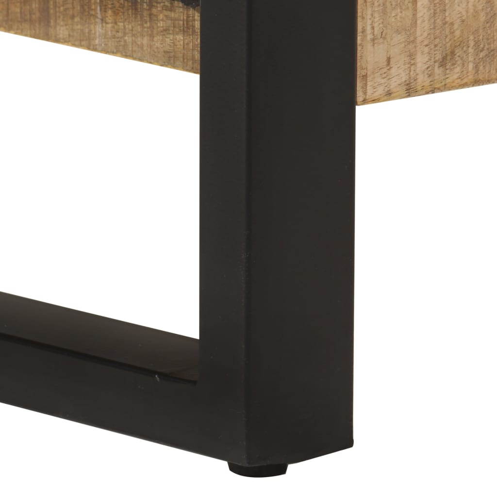 Mesa De Centro De Madera Maciza De Mango 120x55x40 Cm_3