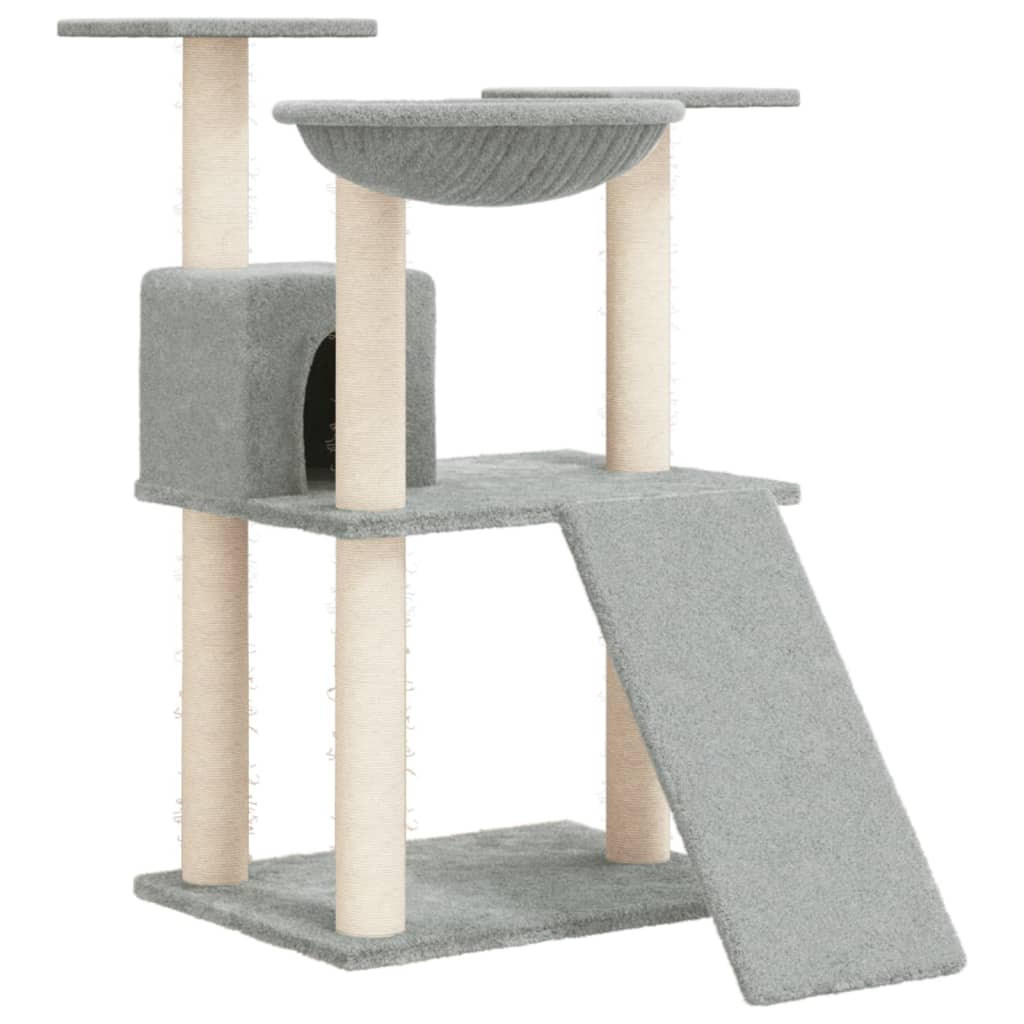Rascador Para Gatos Con Postes De Sisal Gris Claro 83 Cm_0