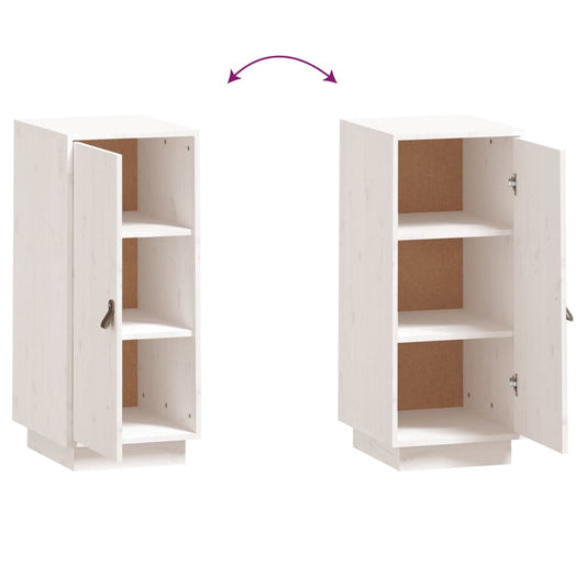 Aparador De Madera Maciza De Pino Blanco 34x40x75 Cm / Vetonek_0