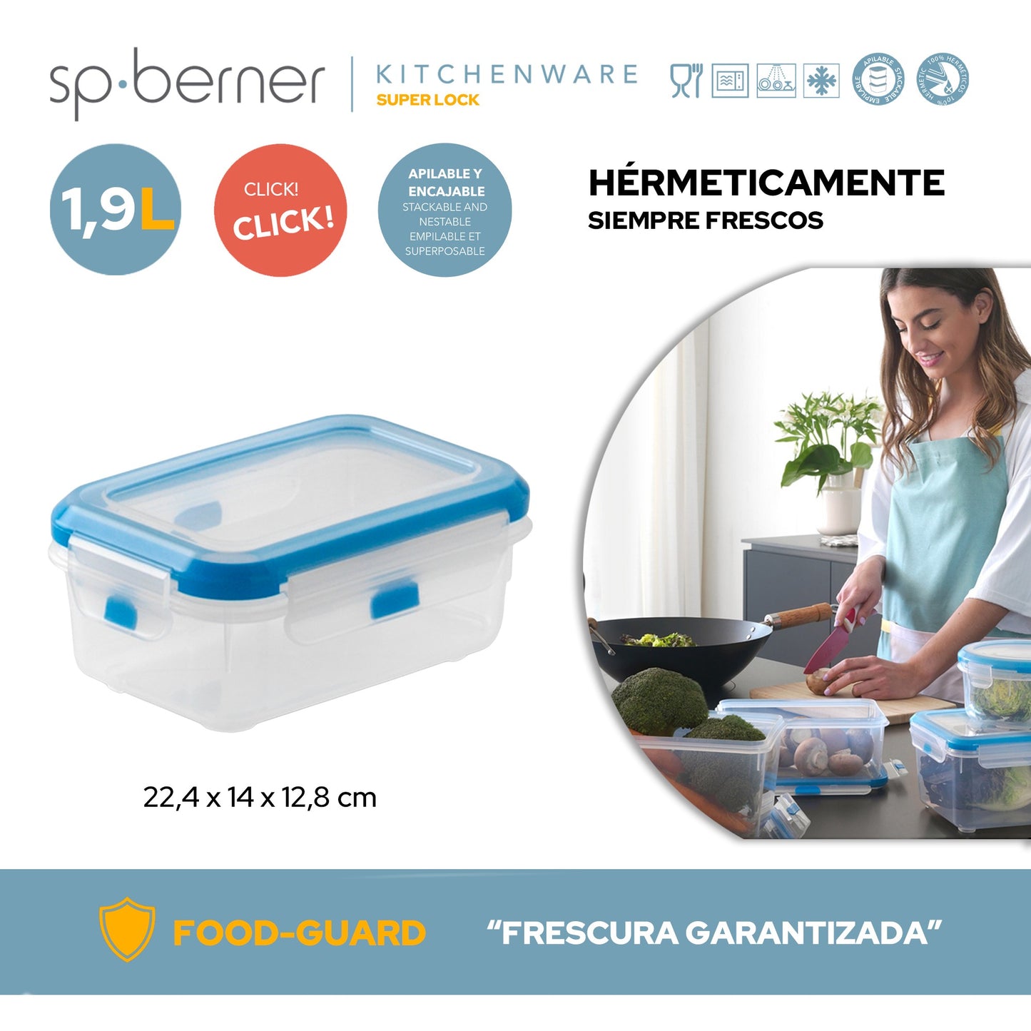 Hermético Super Lock Rectangular 1.9 L_2