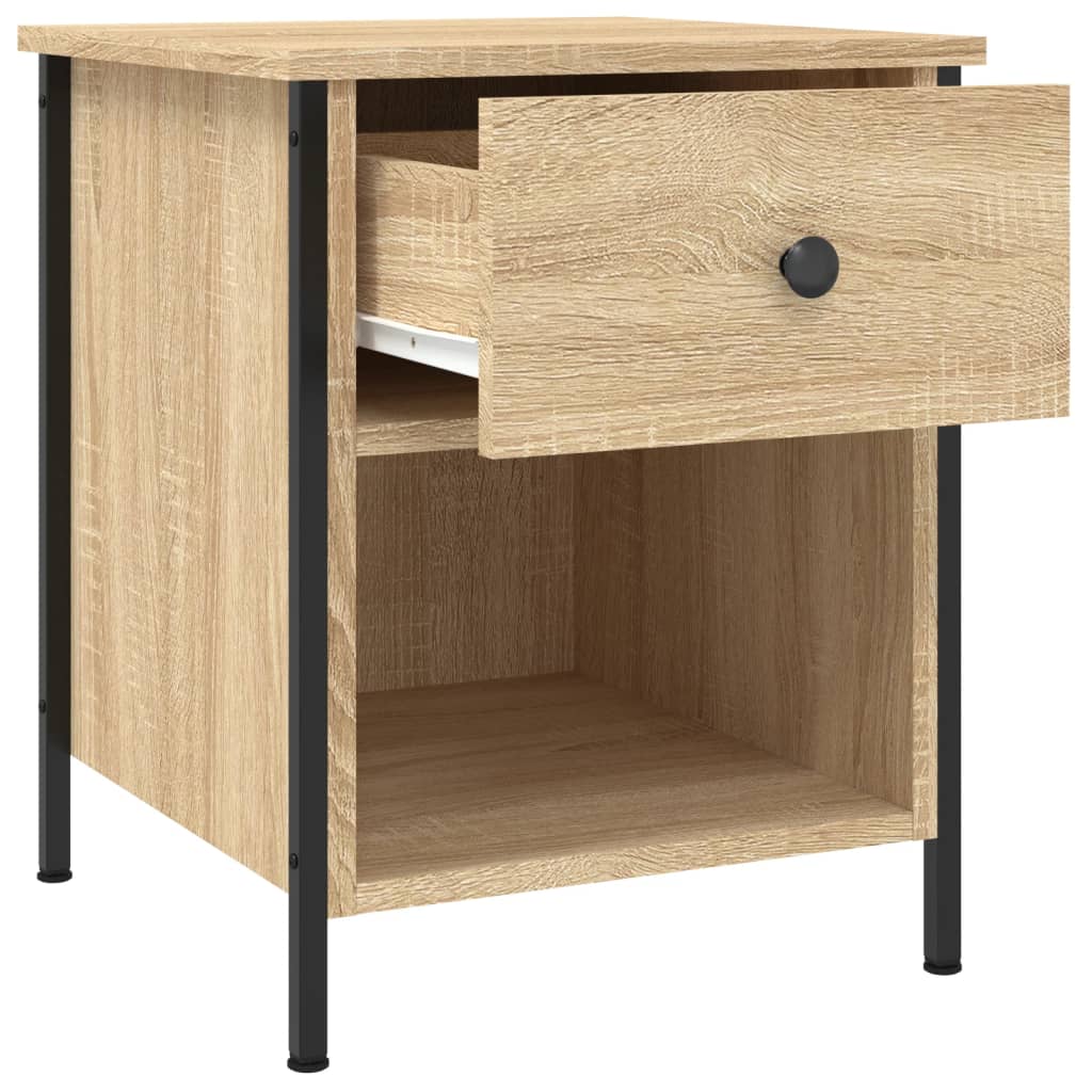 Mesita De Noche Madera De Ingeniería Roble Sonoma 40x42x50 Cm_3