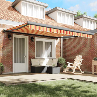 Toldo Retráctil Aluminio Y Tela Amarillo Y Blanco 4x3 M_2
