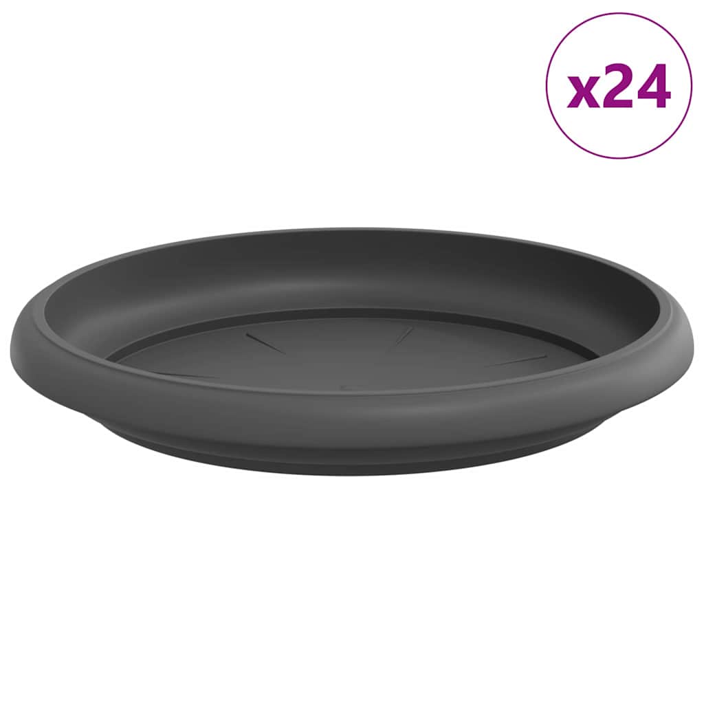 Bandeja Redonda Para Flores 24 Uds. Negro Ø 15,5 X 2 Cm_0