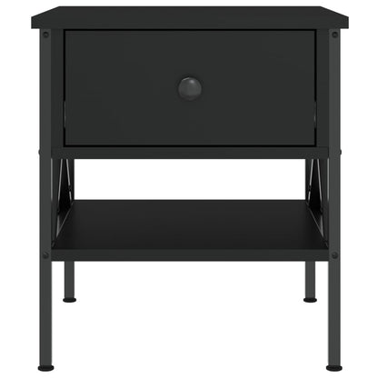 Mesita De Noche Madera De Ingeniería Negro 40x42x45 Cm_3