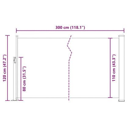 Vidaxl Toldo Lateral Retráctil 120x300 Cm Crema_2