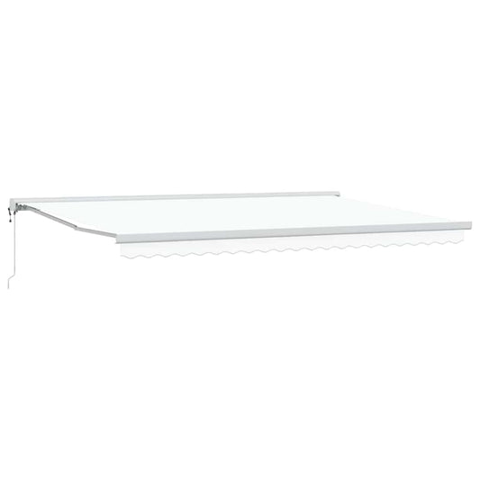 Toldo Retráctil Blanco 500 X 300 X 165 Cm Tela Y Metal_0