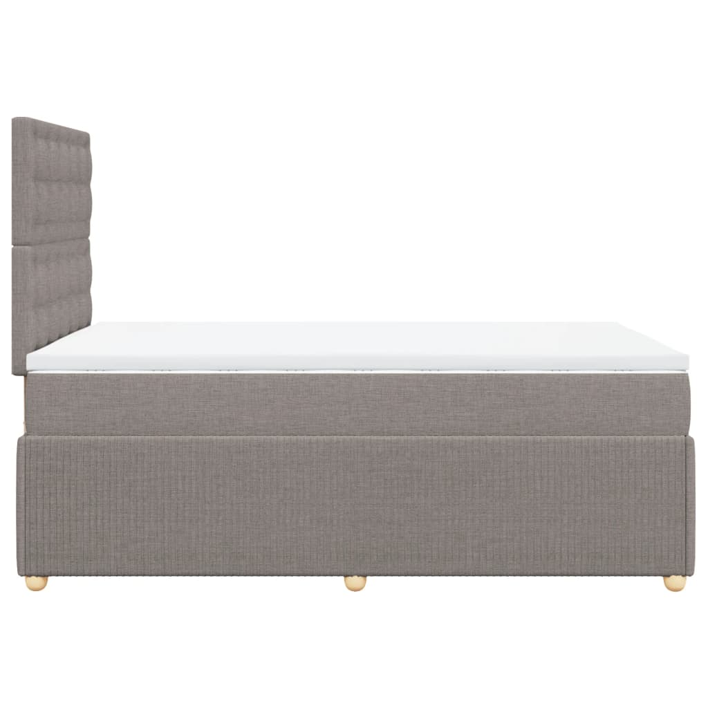 Cama Box Spring Con Colchón Tela Gris Taupe 120x190 Cm / Vetonek_2