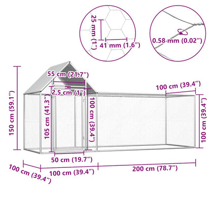 Vidaxl Gallinero Acero Galvanizado 3x1x1,5 M_2