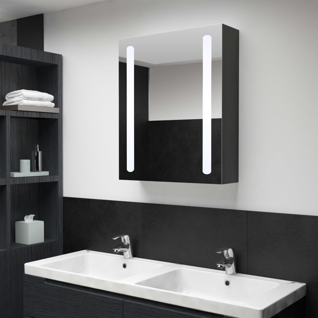 Mueble De Baño Con Espejo Led 50x13x70 Cm_0
