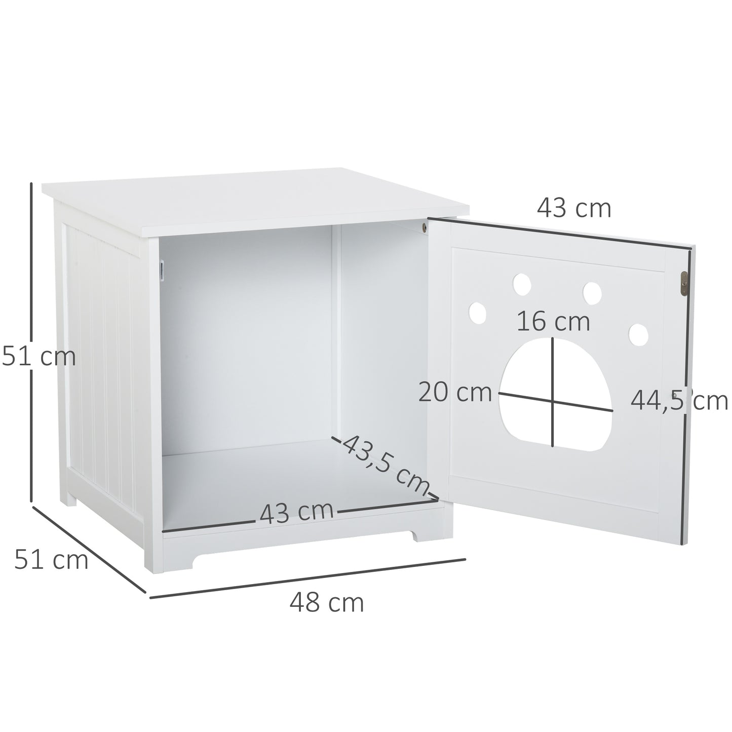 Pawhut Casa Para Gatos De Madera Mueble Arenero Gatos Con Puerta 48x51x51 Cm_2