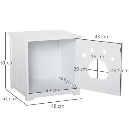 Pawhut Casa Para Gatos De Madera Mueble Arenero Gatos Con Puerta 48x51x51 Cm_2