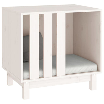 Vidaxl Caseta Para Perros Madera Maciza De Pino Blanco 60x45x57 Cm_3