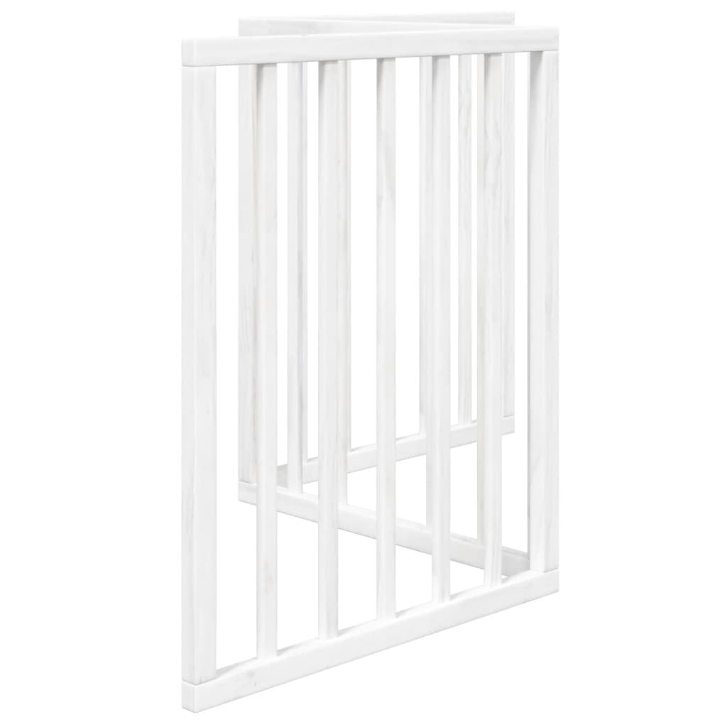 Vidaxl Puerta Para Perros Plegable 3 Paneles Madera Álamo Blanca 150cm_4