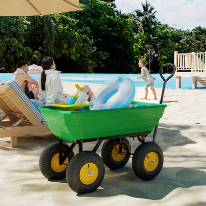 Outsunny Carro De Jardín Con Carrocería Inclinable 109x52x94 Cm Verde Oscuro_3