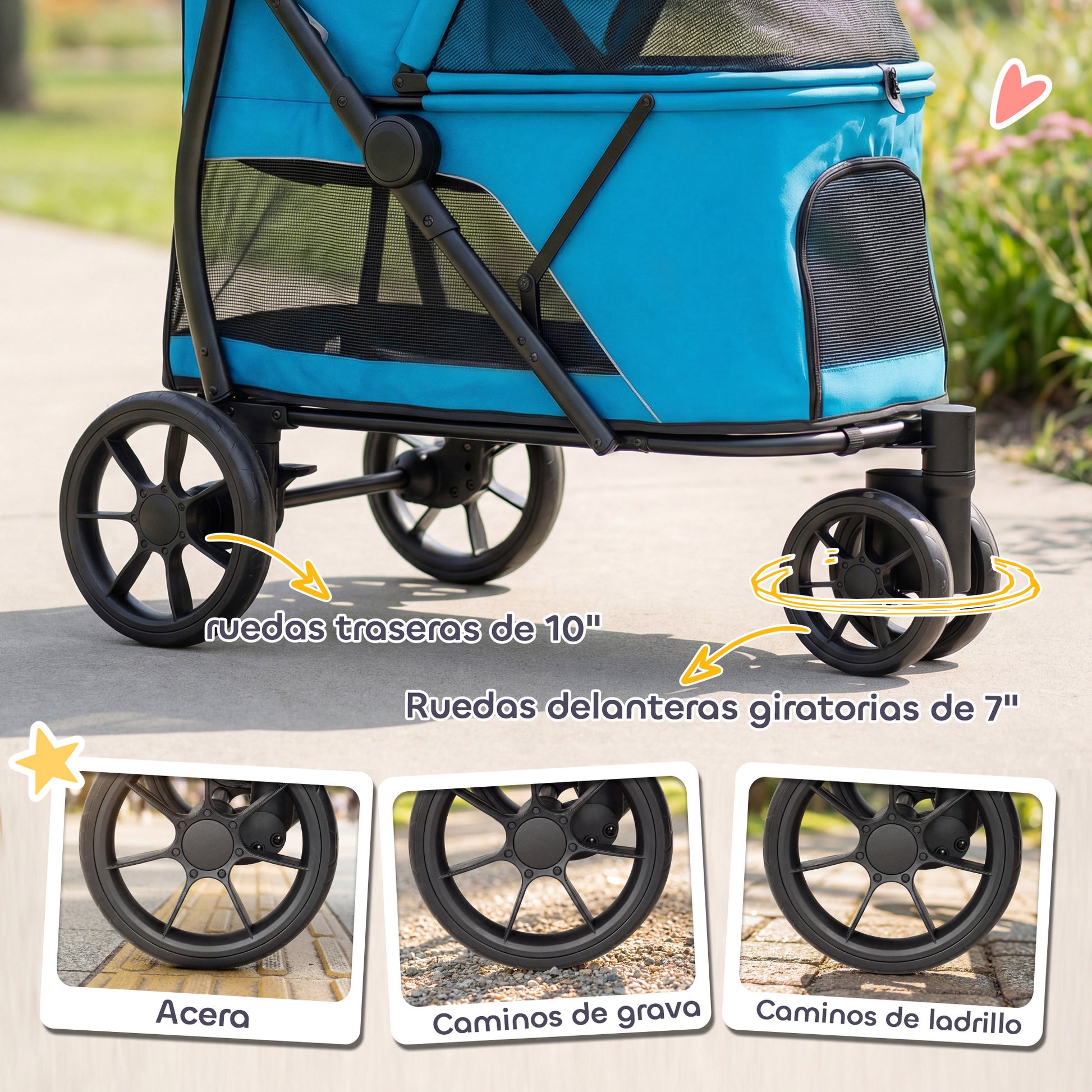 Pawhut Carrito Para Perros Plegable_4
