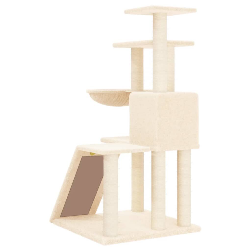 Vidaxl Rascador Para Gatos Con Postes De Sisal Crema 94 Cm_4