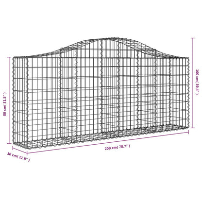 Cestas De Gaviones 30 Uds Forma De Arco Hierro 200x30x80/100 Cm_5