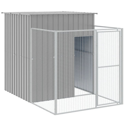 Vidaxl Caseta Perro Corral Acero Galvanizado Gris Claro 165x1271x181cm_5