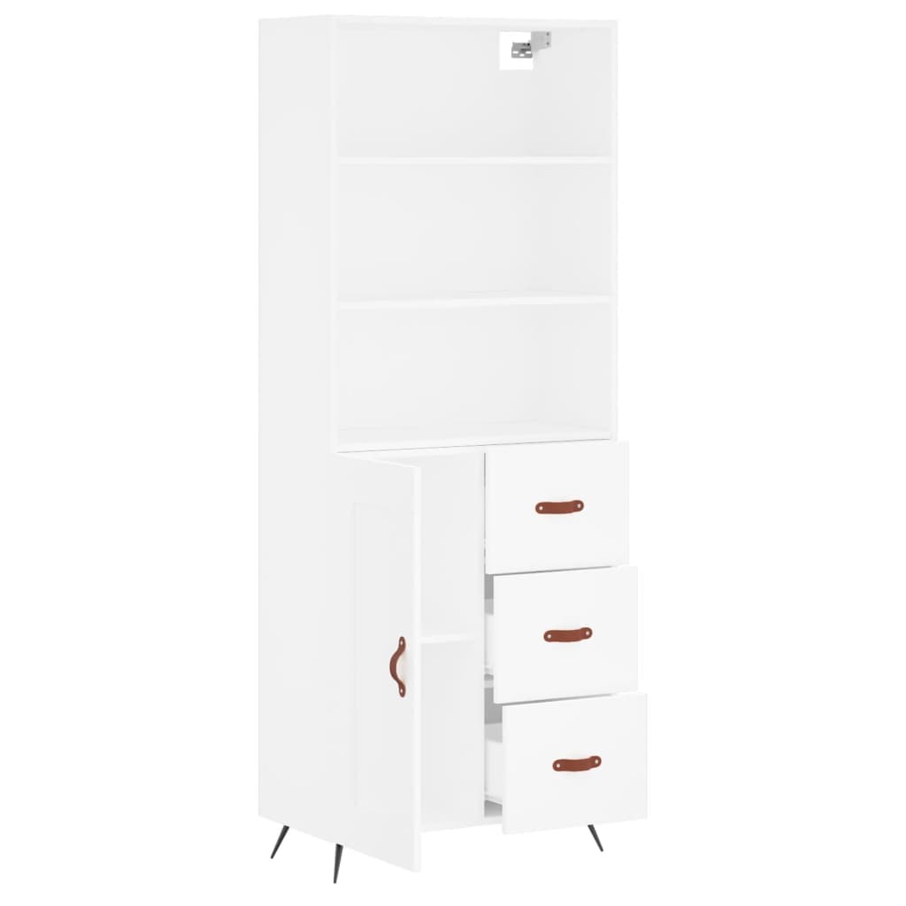 Aparador Alto Madera Contrachapada Blanco 69,5x34x180 Cm_3