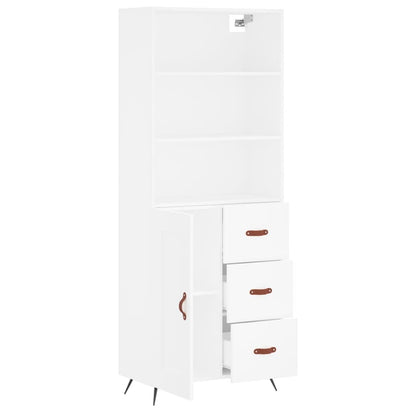 Aparador Alto Madera Contrachapada Blanco 69,5x34x180 Cm_3