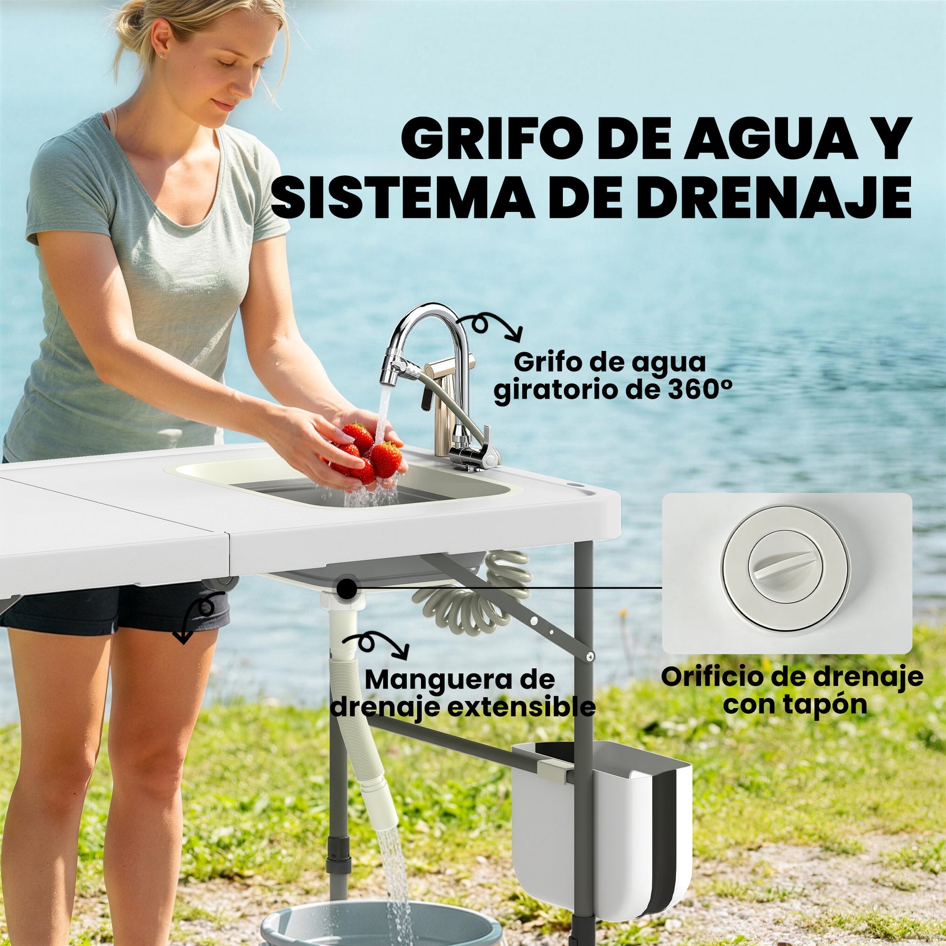 Outsunny Mesa De Limpieza De Pescado Portátil_3