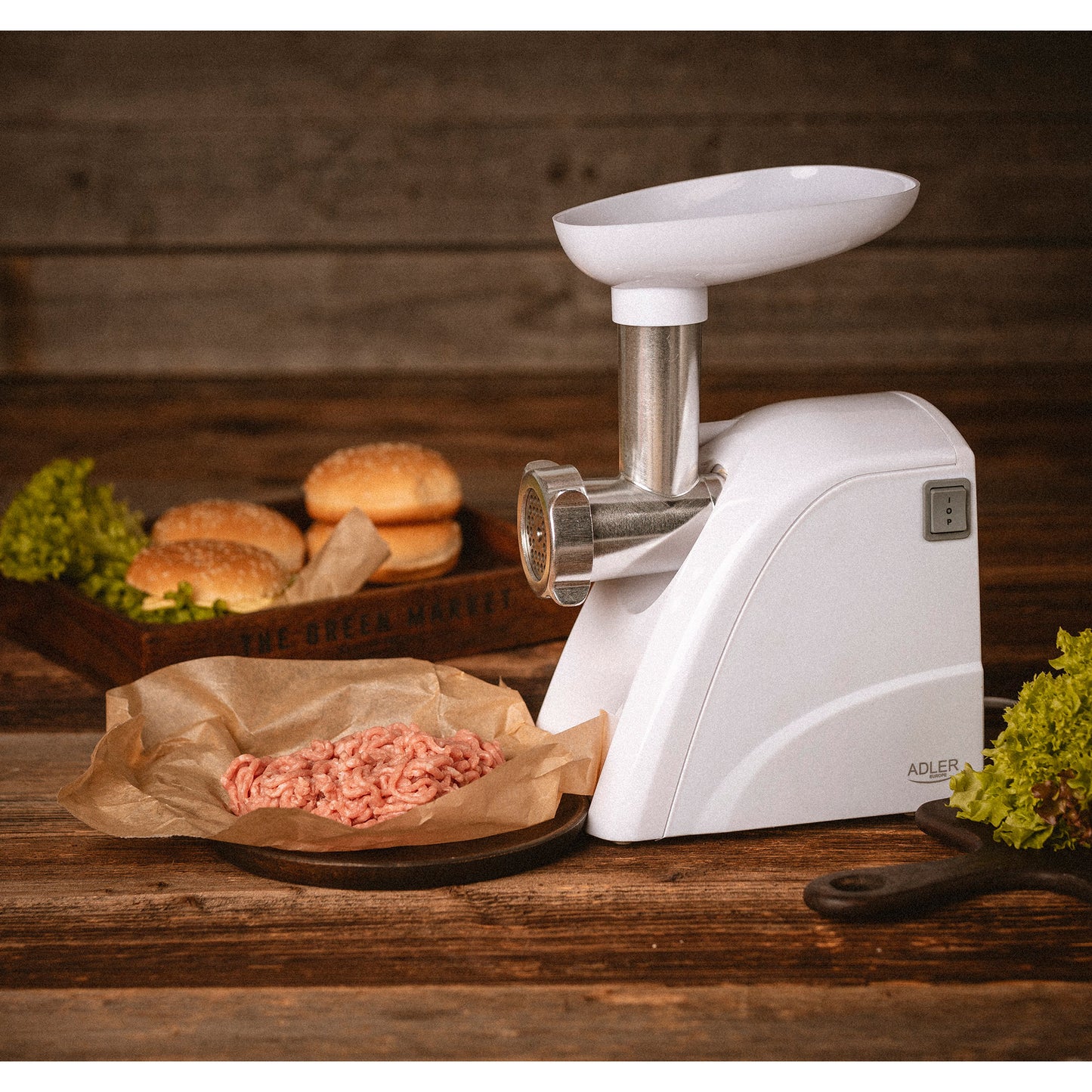 Picadora De Carne Eléctrica, Embutidora Salchichas, 3 Discos Corte, Cuchilla Acero Inoxidable Adler Ad4803