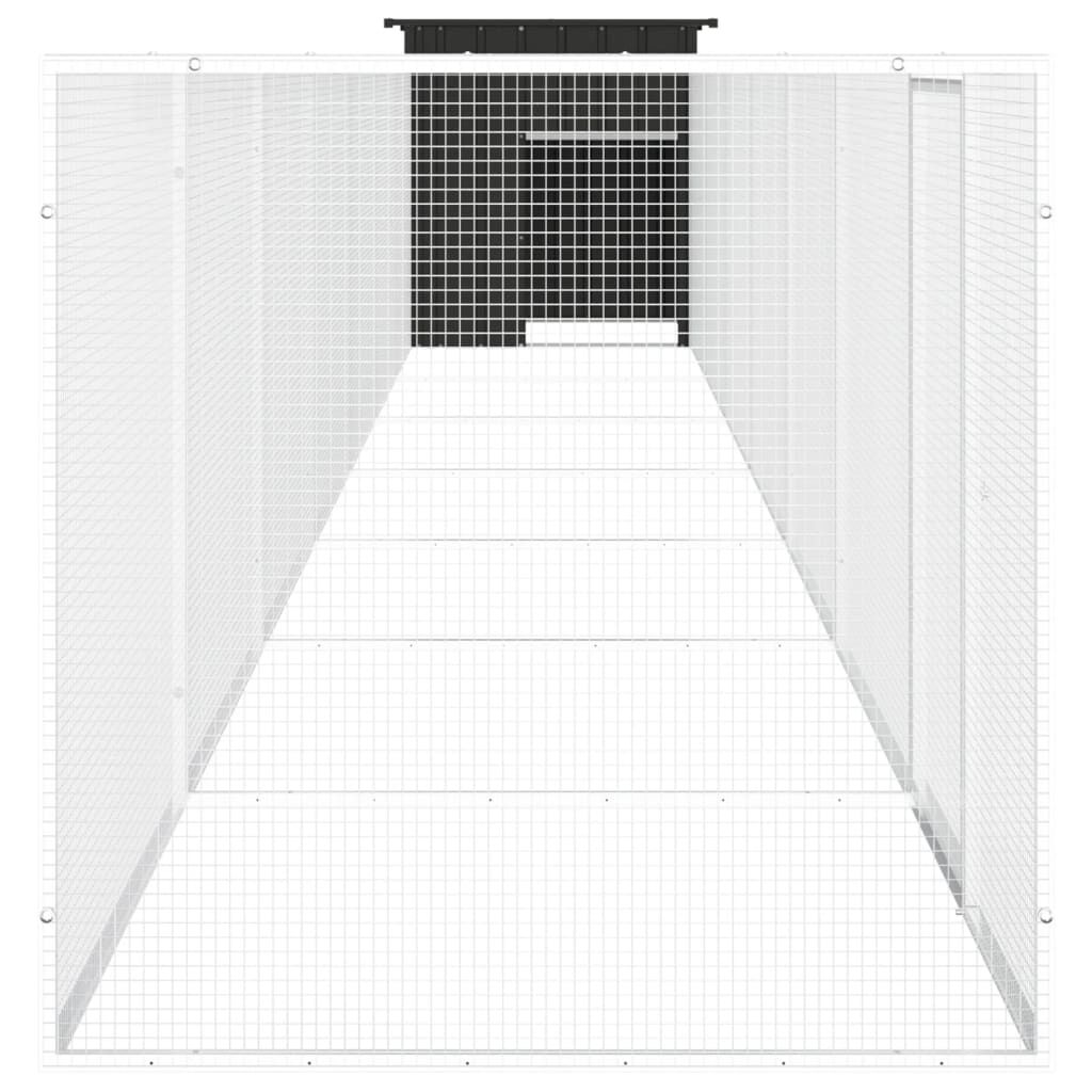 Vidaxl Jaula De Gallinas Acero Galvanizado Antracita 800x91x100 Cm_3