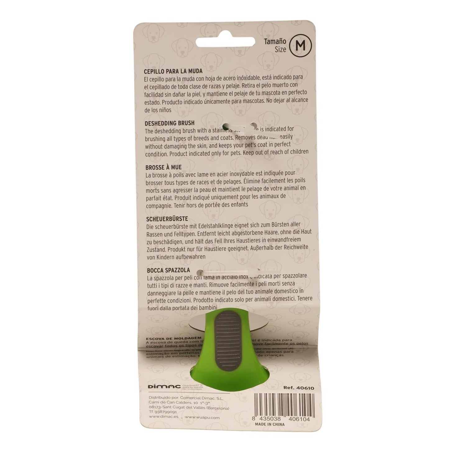 Cepillo Metálico Para Muda De Perro Wuapu Talla M, Para Eliminar La Capa Inferior Y Pelos Muertos_1