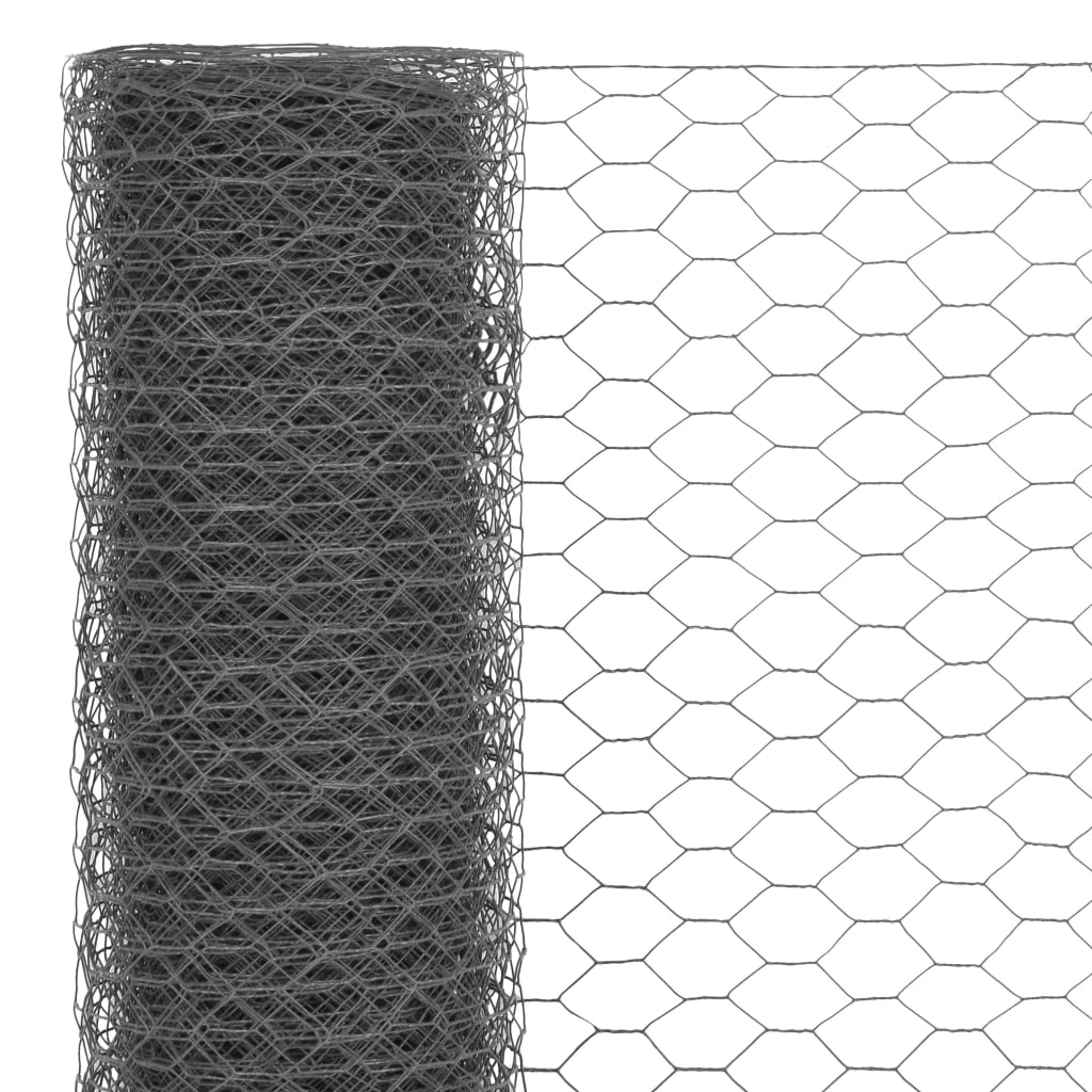 Alambrada De Gallinero Acero Revestimiento Pvc Gris 25x1,5 M / Vetonek_3