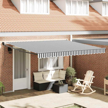Toldo Retráctil Aluminio Y Tela Gris Antracita Y Blanco 4x3 M_1