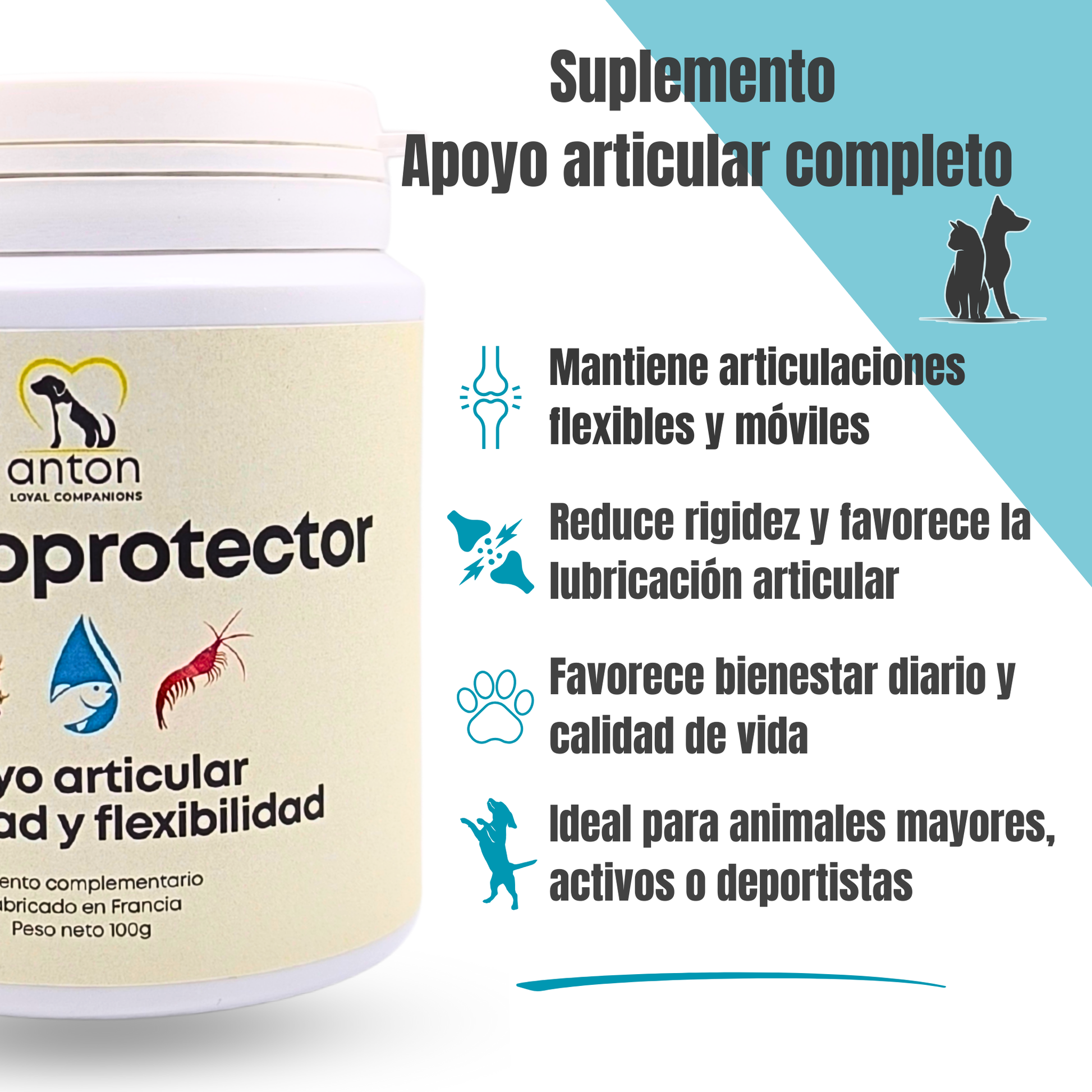 Suplemento natural para perros y gatos – Condroprotector Movilidad & Articulaciones ECO 100g_1