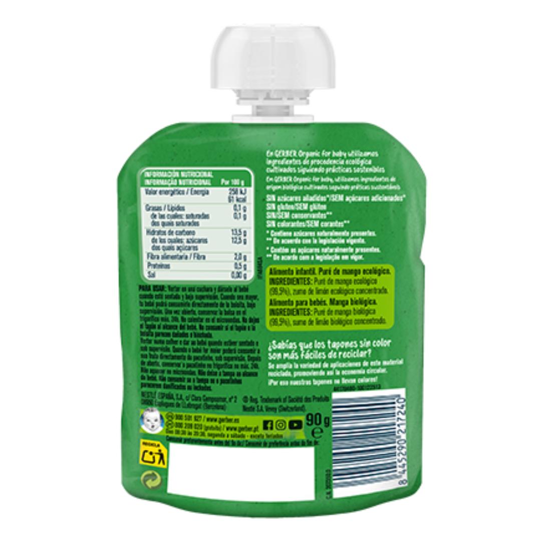 Bolsita puré de fruta ecológica para bebés sabor Mango Gerber 90 g GERBER Organic Mango