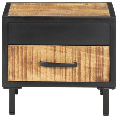 Mesita De Noche De Madera De Mango Rugosa 40x40x35 Cm_0