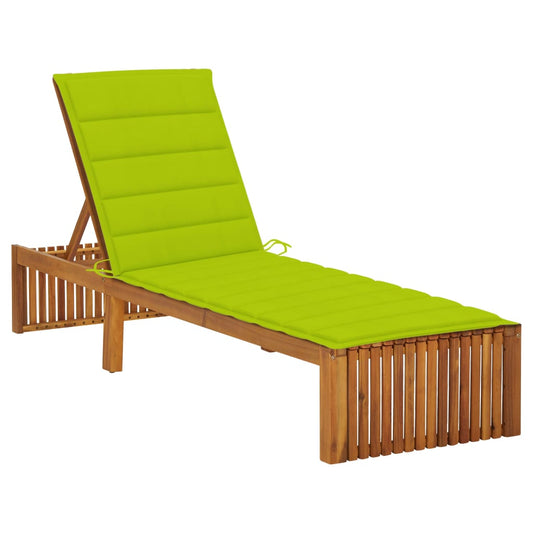 Tumbona Con Cojín Madera Maciza De Acacia_0