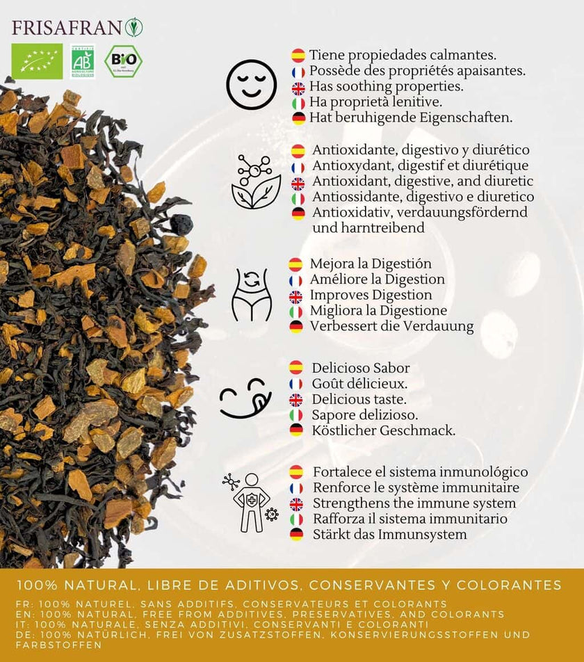 Té Negro Chai Ecológico Granel | Calidad | Frisafran 200 G_2