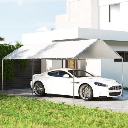 Outsunny Cochera Exterior 3x6m Con Toldo De Tela Pe Y Marco De Acero Galvanizado_1