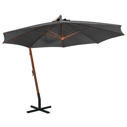 Vidaxl Sombrilla Jardín Colgante Palo Madera Abeto Antracita 3,5x2,9 M_0
