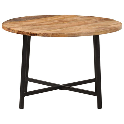 Mesa De Centro Hierro Y Madera Maciza De Mango 54x54x35 Cm_0