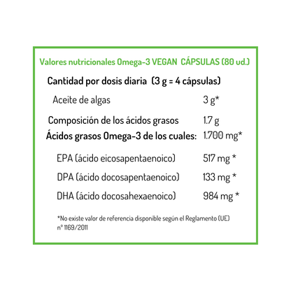 Omega-3 Cápsulas Vegan NORSAN 80 cápsulas