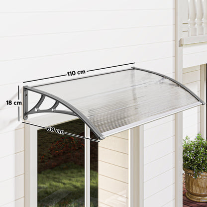 Outsunny Tejadillo De Protección 110x60 Cm Para Puertas Y Ventanas Transparente_2