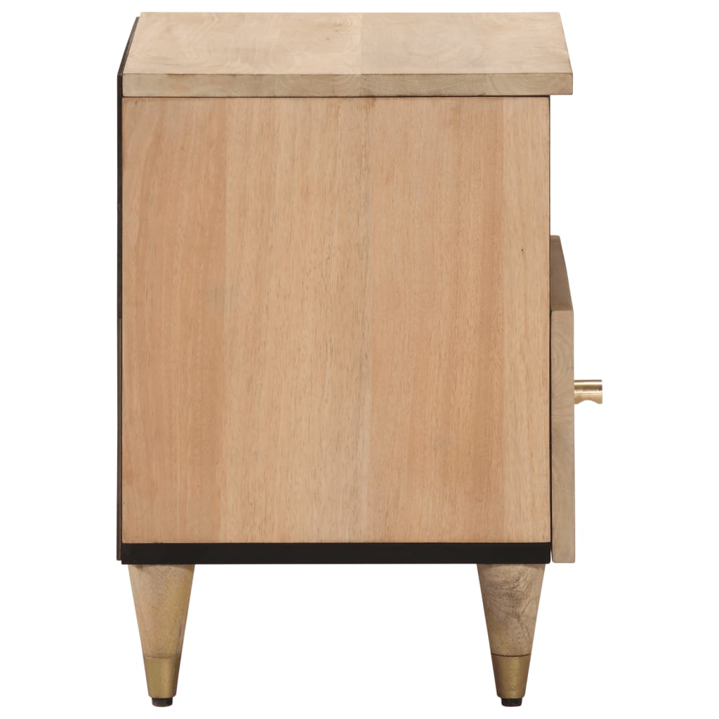 Mesita De Noche De Madera Maciza De Mango 40x33x46 Cm_2