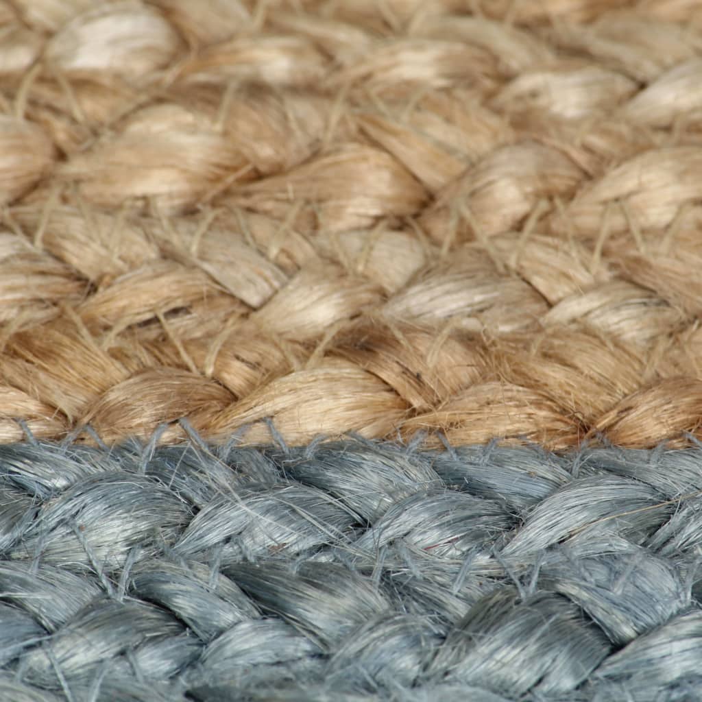 Alfombra Hecha A Mano De Yute Con Borde Verde Oliva 150 Cm / Vetonek_1
