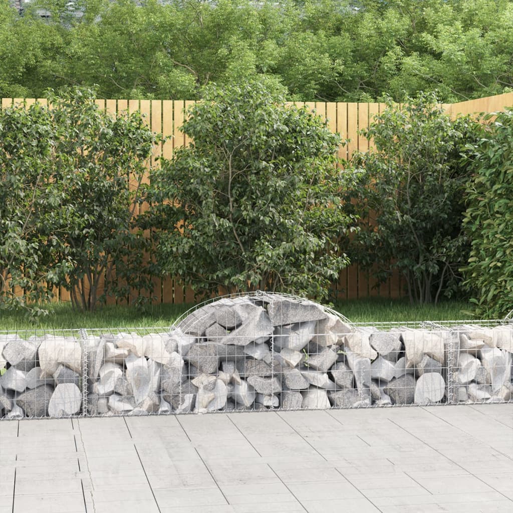 Cestas De Gaviones 18 Uds Forma De Arco Hierro 200x50x40/60 Cm_1