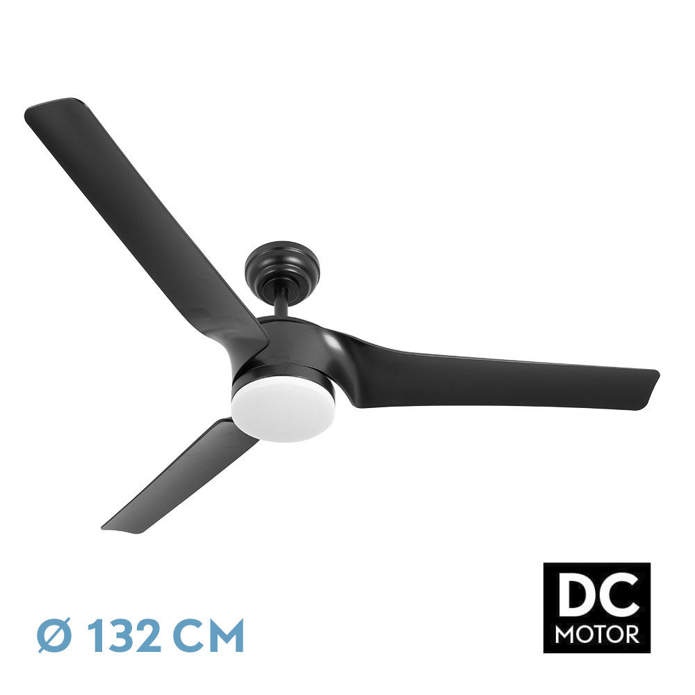 Ventilador Dc Montijo 24w Negro 3 Aspas 6vel. 132d 2424lm 3000-6500k C/remoto, Reg. Intensidad, Timer, Mem._0